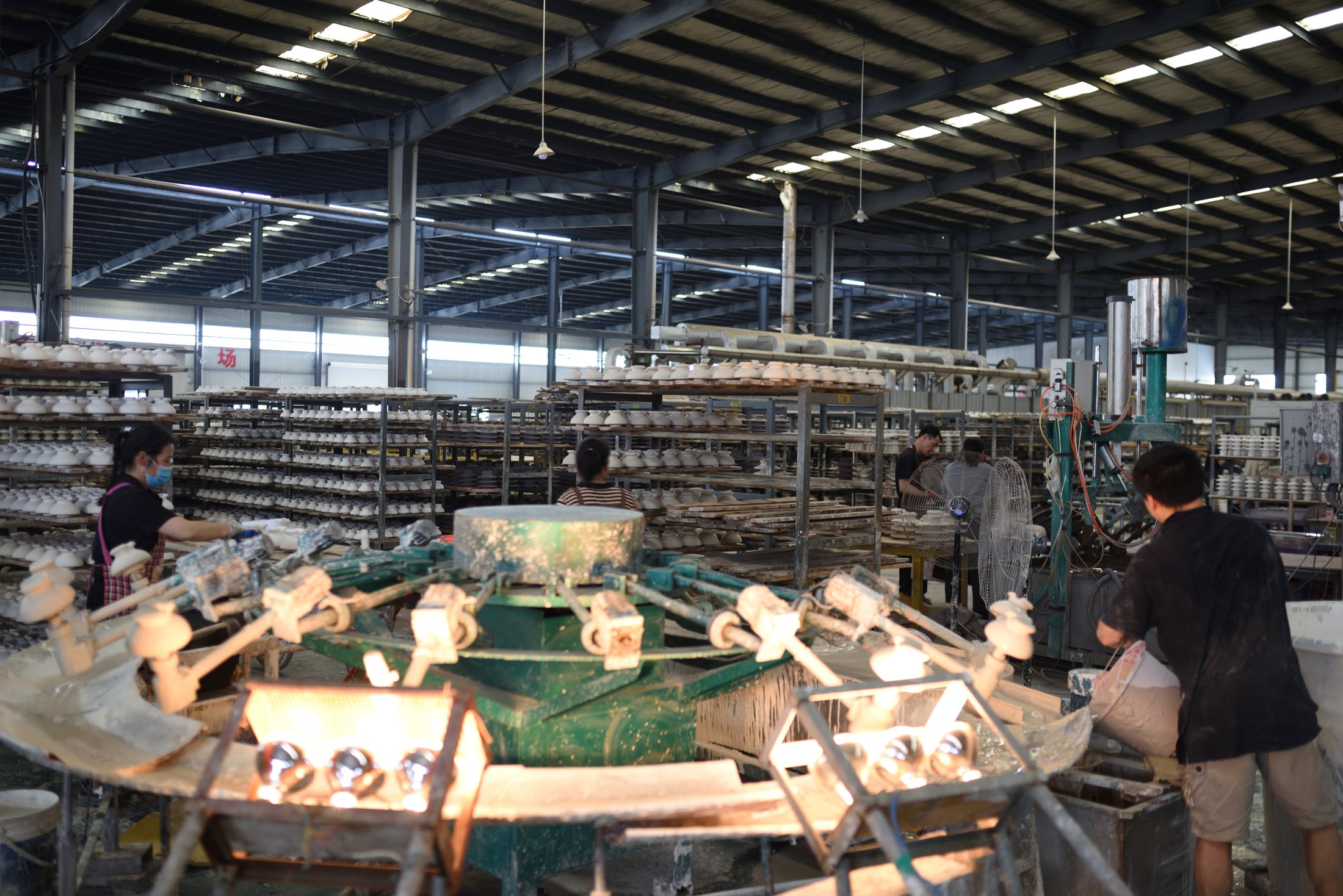Insulator factory production floor