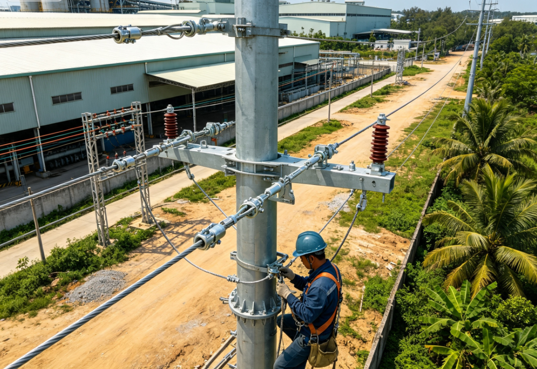 10kV industrial park line work in Hai Phong, Vietnam